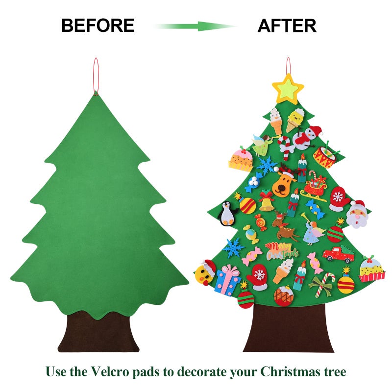 TOBEHIGHER Felt Christmas Tree - 3.5 FT Wall Felt Christmas Tree for Kids with 40 Pcs Ornaments, DIY Xmas Gifts for Christmas Decorations - Image 4